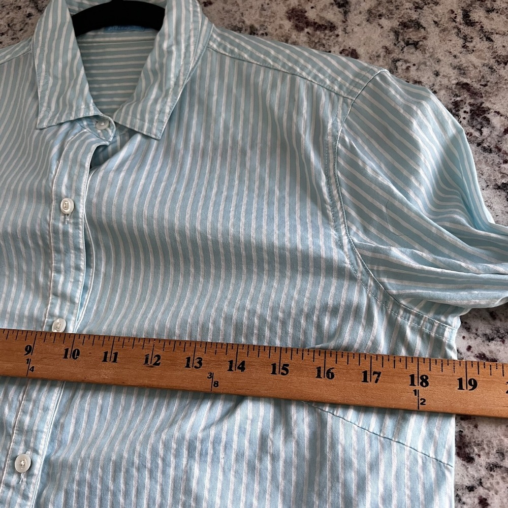 J.McLaughlin Womens Light Blue White Striped Button Down Shirt Size 6 - Picture 5 of 11